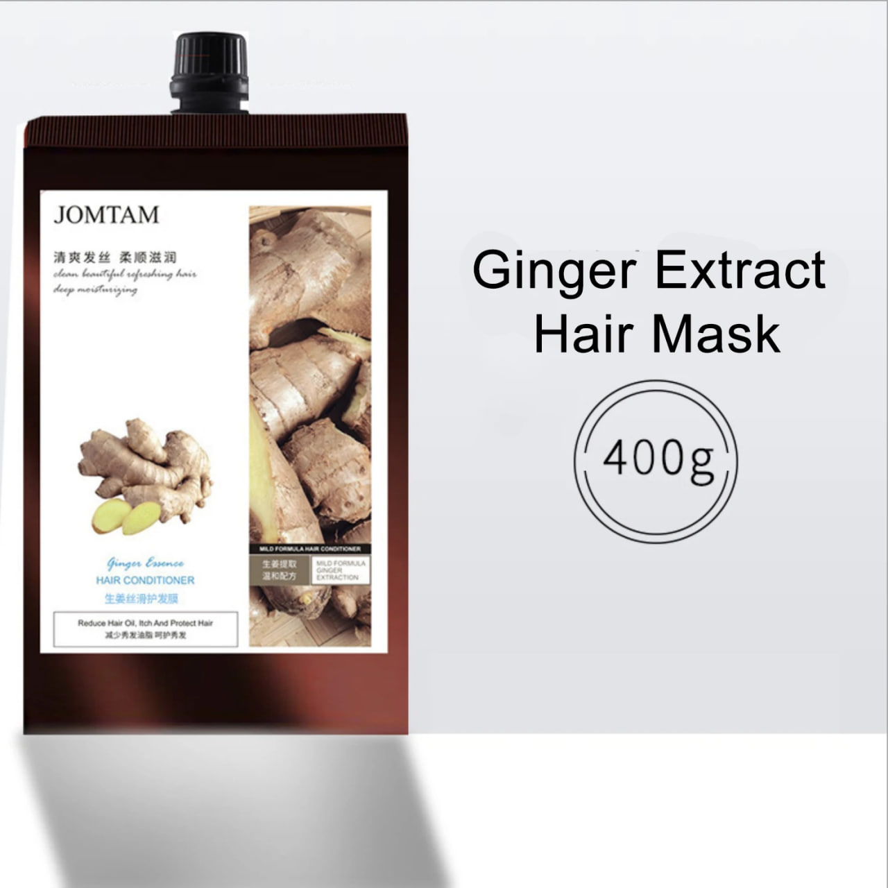 Picture of JOMTAM Ginger Extract Hair Masks Conditioner - 400g  Moisturizing Hair Growth Repair Damage Hair Treatment Wig Care