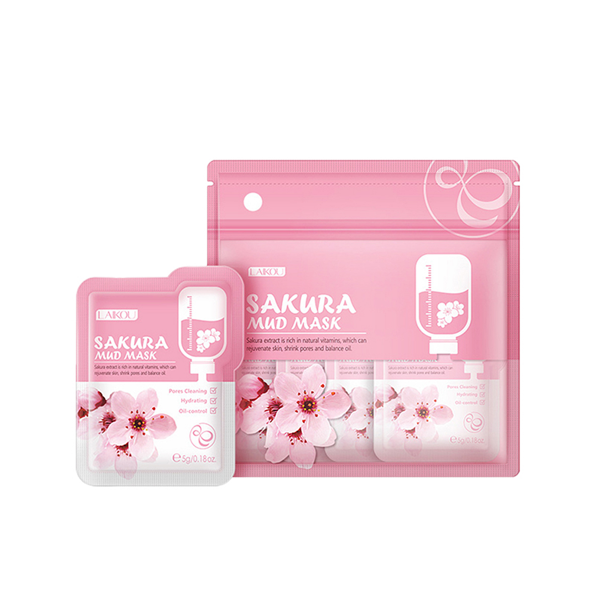 Picture of LAIKOU Japan Sakura Mud Mask - 5g [12 PCS Set]