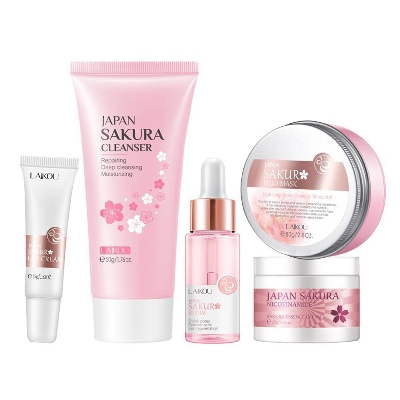 Picture of LAIKOU Sakura Skin Care Set 5pcs (cleanser/serum/cream/mud mask/eye cream)