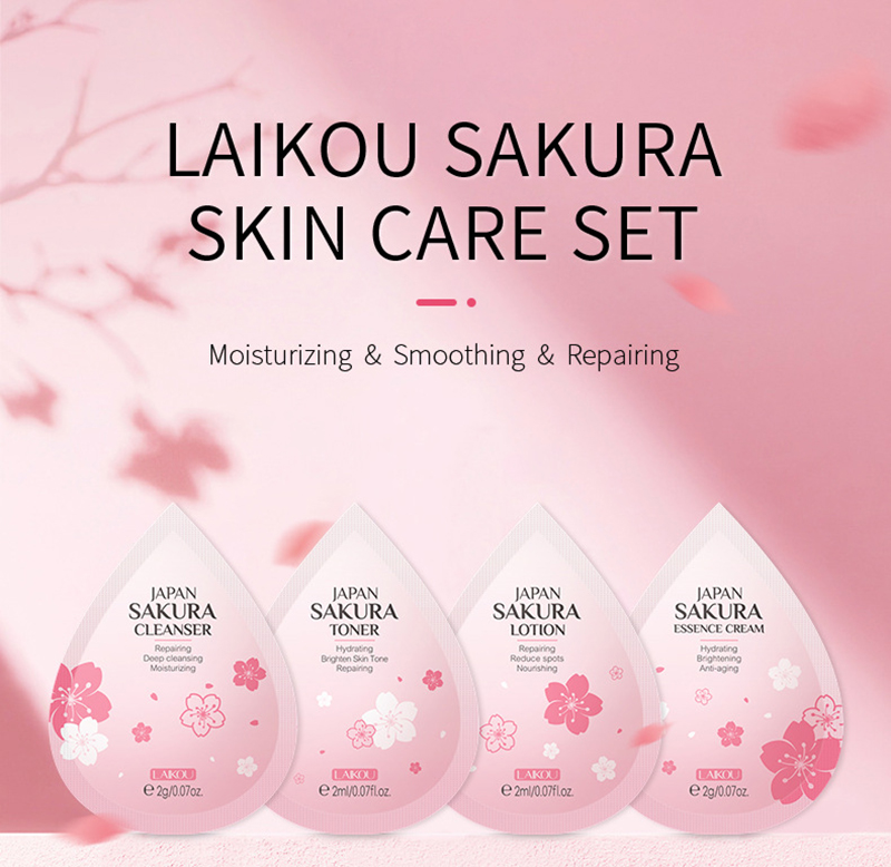 Picture of LAIKOU Sakura Skincare Set 4pcs (Face Cleanser /Toner/ Lotion/ Face Cream)-2gm