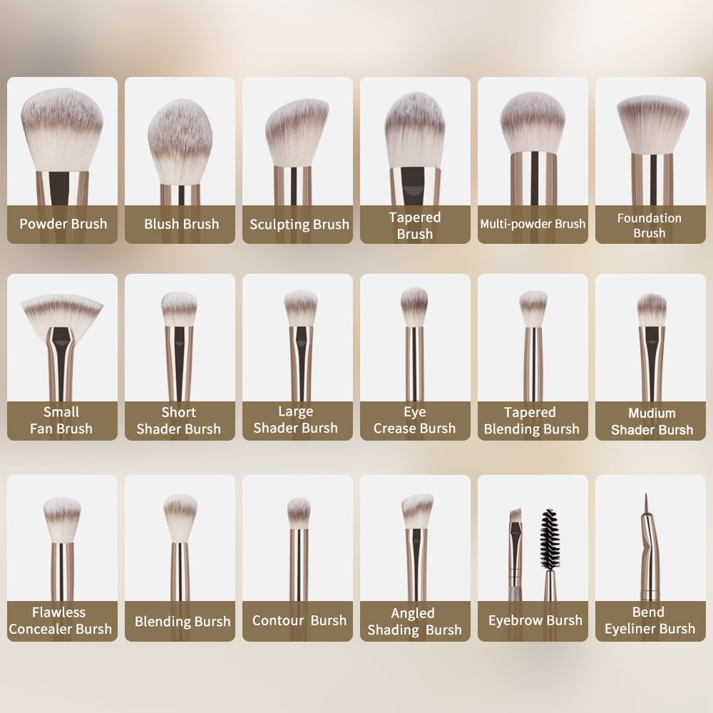 Picture of MAANGE 18Pcs Makeup Brushes Set - Ash Color