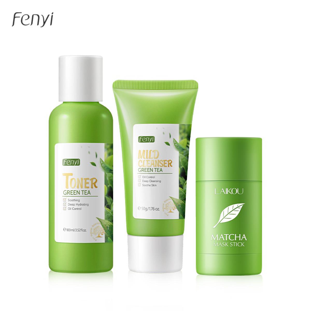 Picture of Fenyi Green Tea (Toner/Cleanser) & Laikou Matcha Stick Mask 3pcs Set