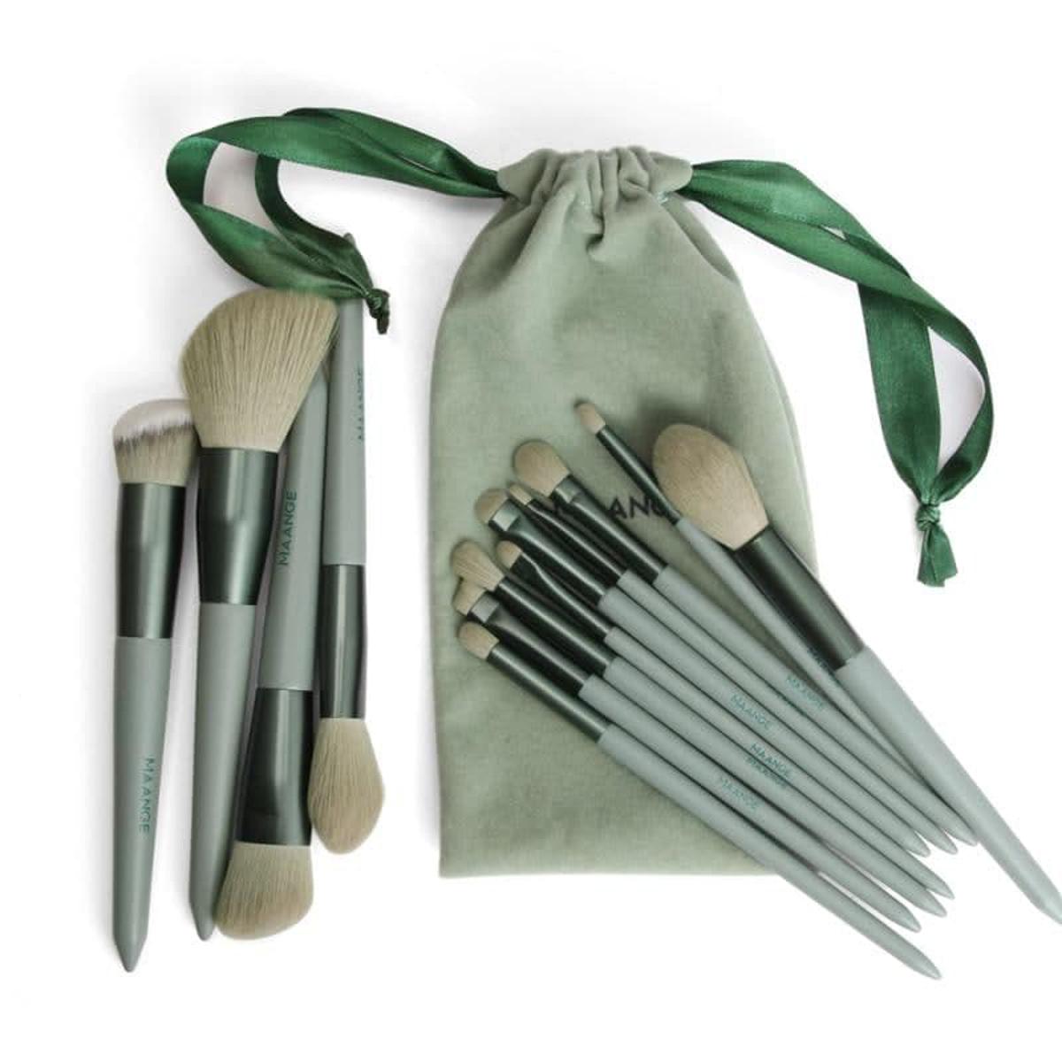 Picture of Maange 13pcs  Makeup Brush Set with soft fluffy pouch makeup brush - With Bag