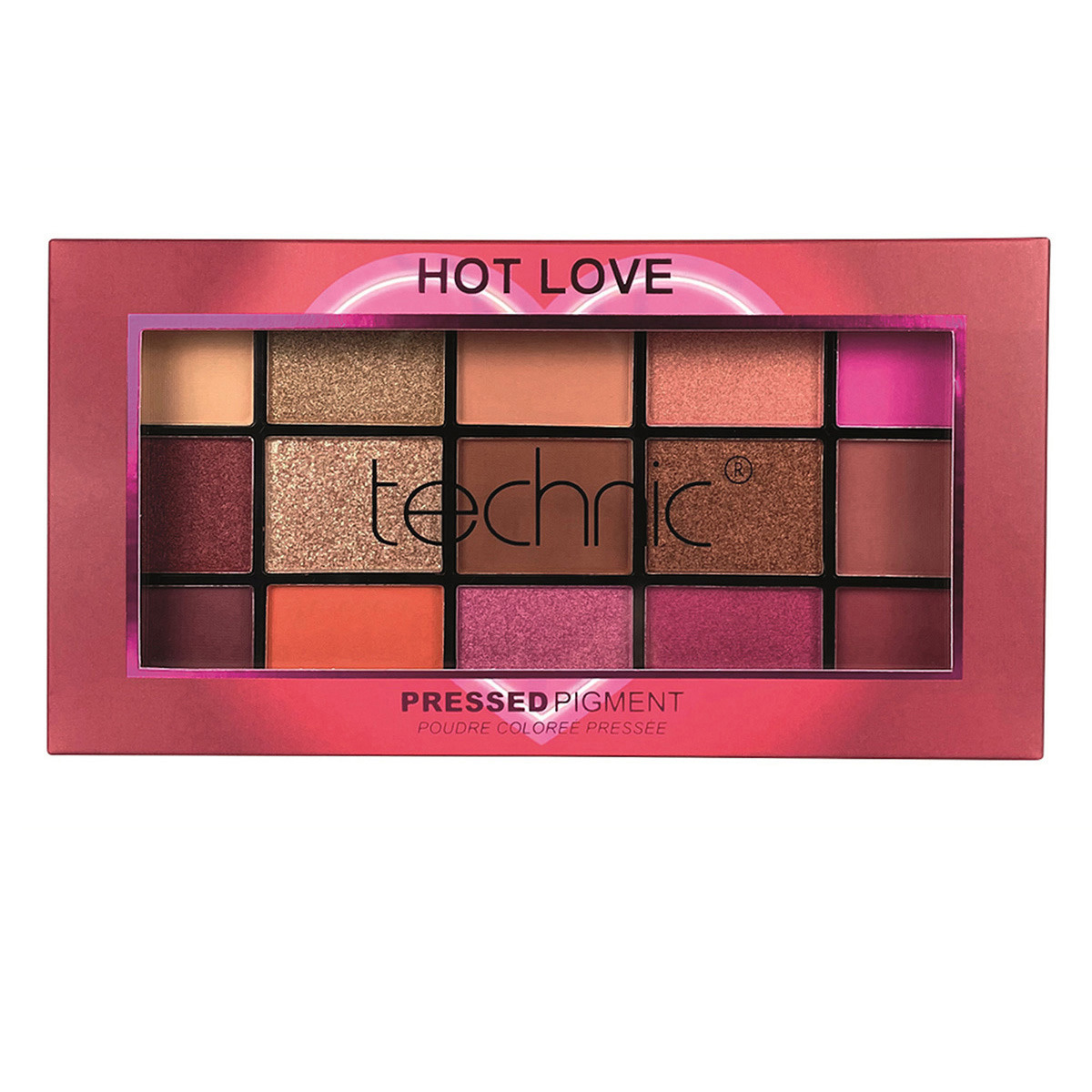 Picture of Technic 15 color Pressed Pigment Eyeshadow Palette - Hot Love