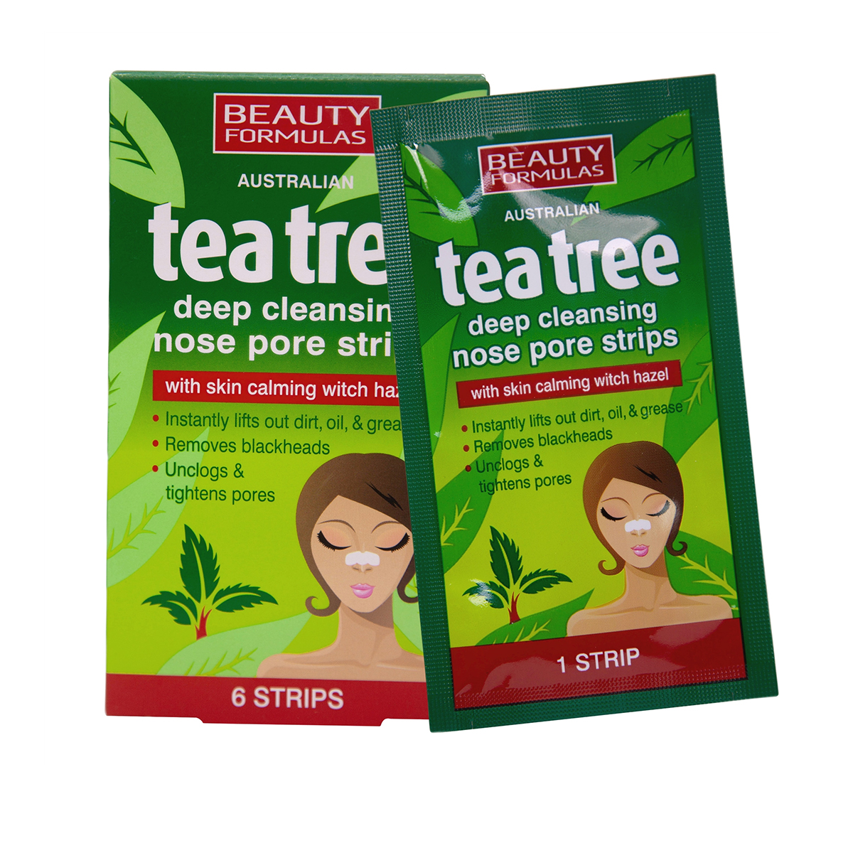 Picture of BeautyFormulas Tea Tree Deep Cleansing Nose Strips - 6ps