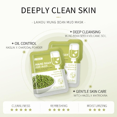 Picture of Laikou Mung Bean Mud Mask - 5g 5 pes
