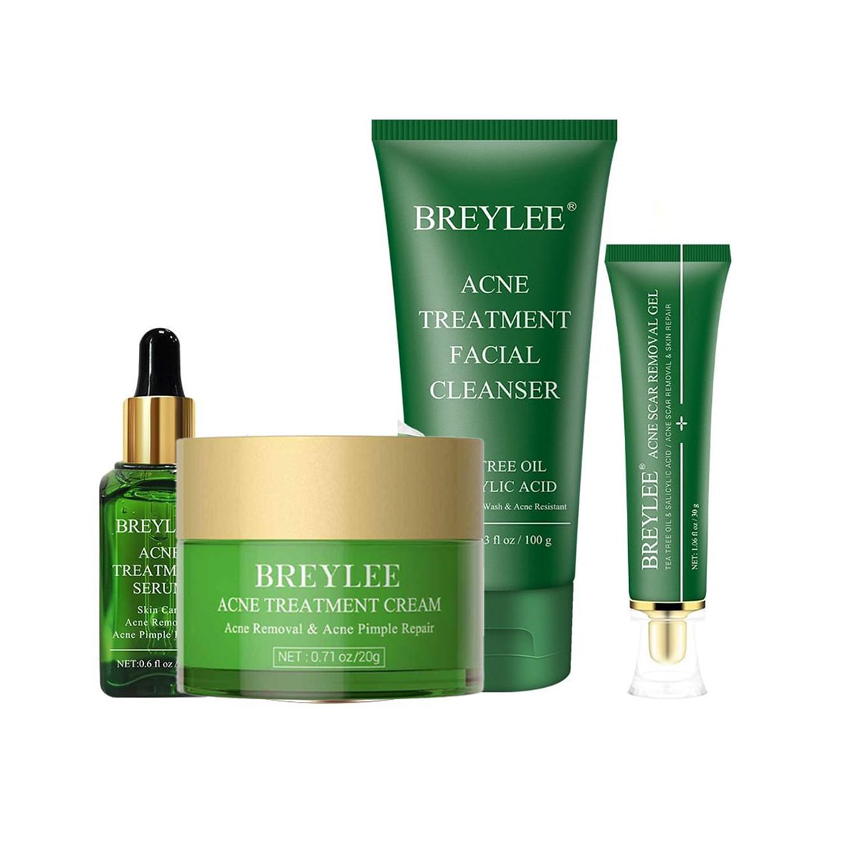 Picture of Breylee acne treatment set 4pcs(facial cleanser,acne Gel,serum ,cream)