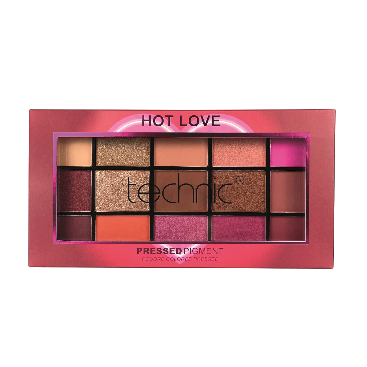 Picture of Technic 15 color Pressed Pigment Eyeshadow Palette -  Hot Love