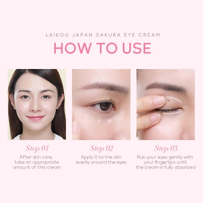Picture of LAIKOU Sakura Eye Cream Anti-Aging Wrinkles Remover Dark Circles Eye Cream - 15gm