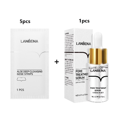 Picture of LANBENA Blackhead Remover Nose Strips 5Pcs & Shrink Pore Treatment Serum