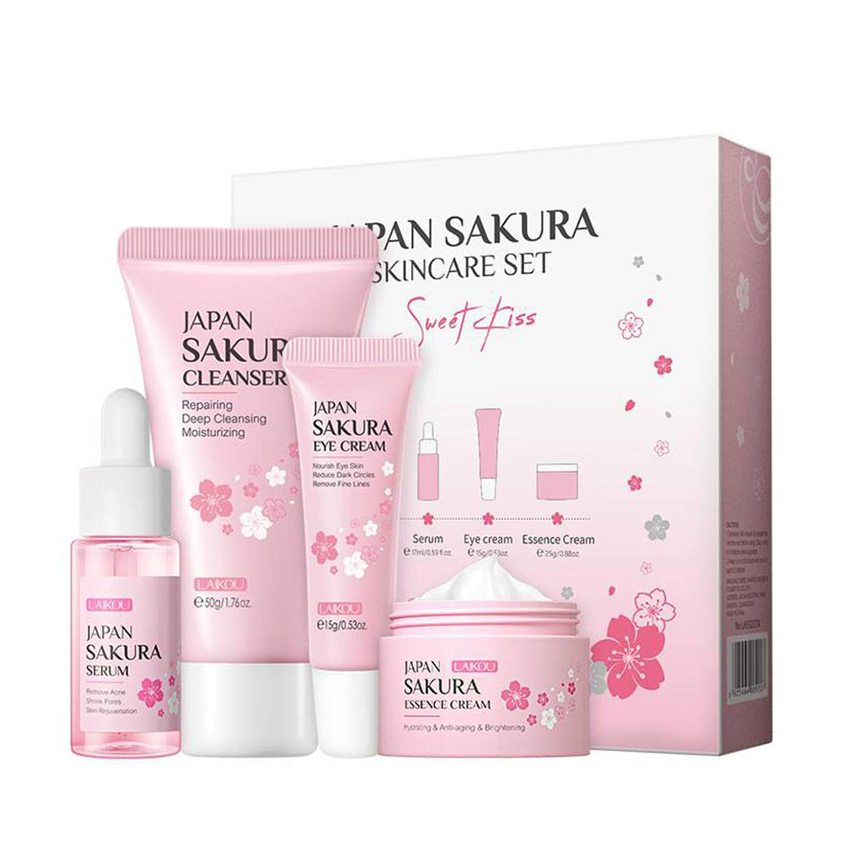 Picture of Laikou Sakura Skin Care Set Sweet Kiss - 4Pcs