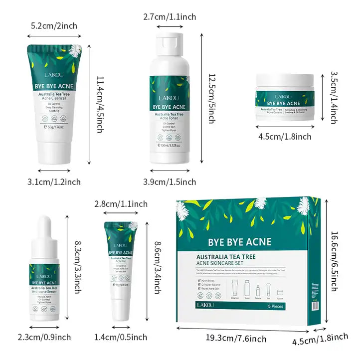Picture of Laikou Bye Acne Australia Tea Tree Acne Skin Care Set - 5pcs