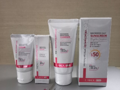 Picture of Laikou pro niacinamide cleanser 50g/Serum 17ml/sunscreen 50g/ cream 30g(tube)  combo