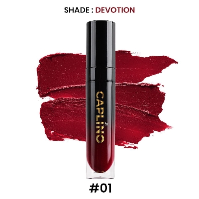 Picture of Caplino Liquid Matte Lipstick - Devotion 01 with Free Personal Cotton Pads