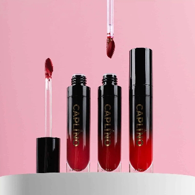 Picture of Caplino Liquid Matte Lipstick - Nude Glow #10 with Free Personal Cotton Pads