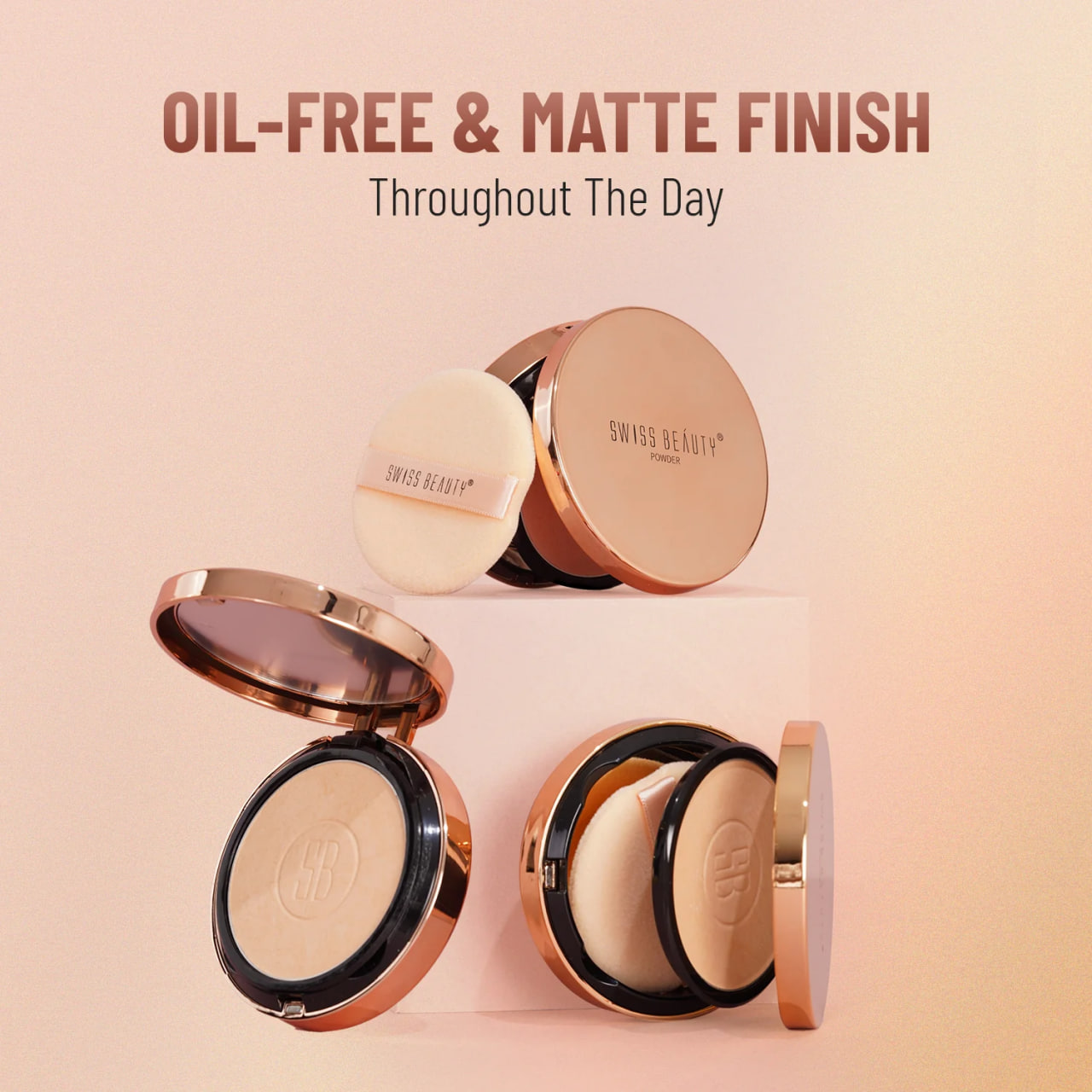 Picture of Swiss Beauty Silky & Smooth Oil Control Pressed Powder Compact with SPF 15 – 02 Natural