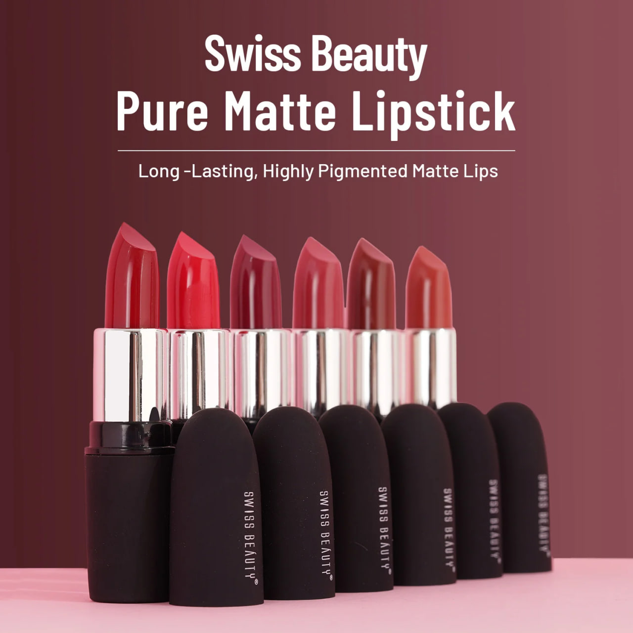 Picture of Swiss Beauty Pure Matte Lipstick Magic - Maroon 211