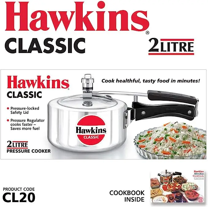 Picture of Hawkins Classic 2 L Pressure Cooker (Aluminium) Made in India