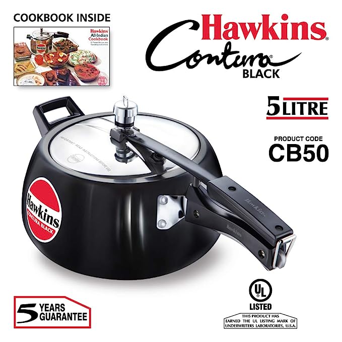 Picture of Hawkins Contura Pressure cooker 5L Black Made in India