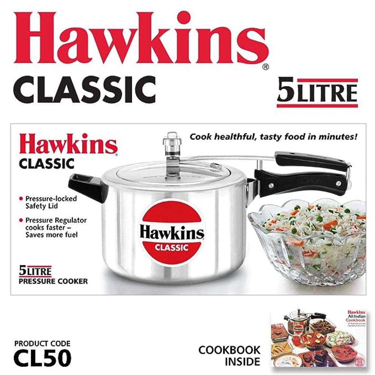 Picture of 5L Pressure Cooker Hawkins Classic (Aluminium) Made in India