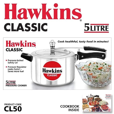 Picture of 5L Pressure Cooker Hawkins Classic (Aluminium) Made in India