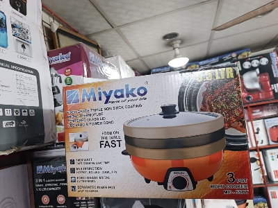 Picture of Miyako With Double Pot, Removable non-stick pan, Automatic cooking and warming system MC-550T (5.5 LTR) Miyako 3 Pot Multi cooker, Electric Curry Cooker