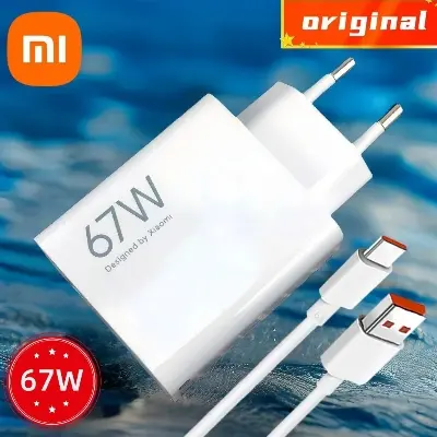 Picture of Xiaomi Mi 67W Turbo / 33W Turbo  Charger and 6A USB Type C Charging Cable For Xiaomi 11 Pro & Xiaomi 11 Ultra turbo supported with mini percentage