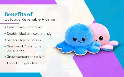 Picture of Reversible Soft Toy Octopus Baby Multi-color Cute Toy