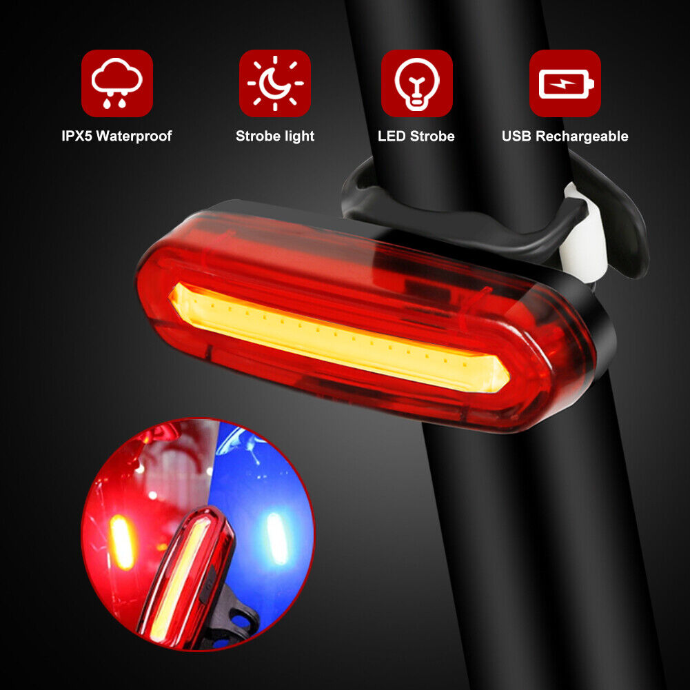 Picture of Bike Tail Light Waterproof Riding Front Rear Light LED USB Rechargeable MTB Bike Headlight Cycling Tail Lamp Bicycle Lantern - Imran Fashion Hut