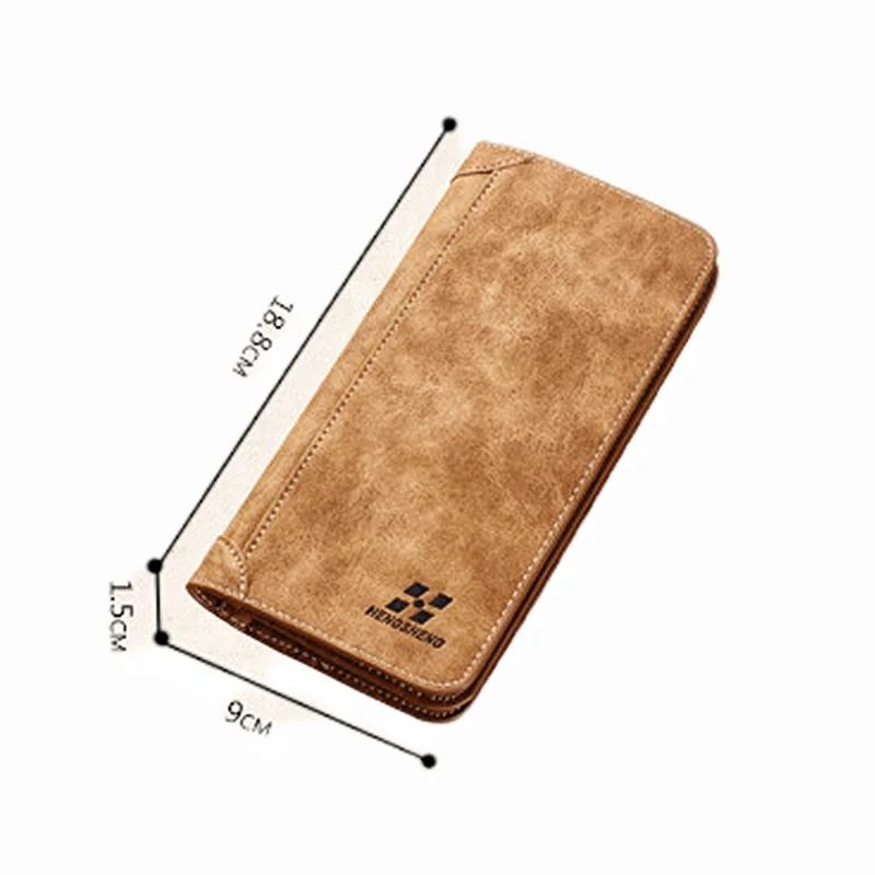 Picture of Men Wallet Vintage PU Leather Frosted Long Wallets Coin Pocket Billetera Hombre Man Purse Male ID Card Holder Money Bag