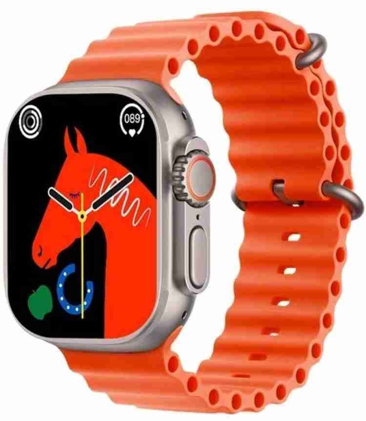 Picture of Flexifit T900 Ultra Bluetooth Calling smartwatch for Men and Women Smartwatch (Orange Strap, Free Size)