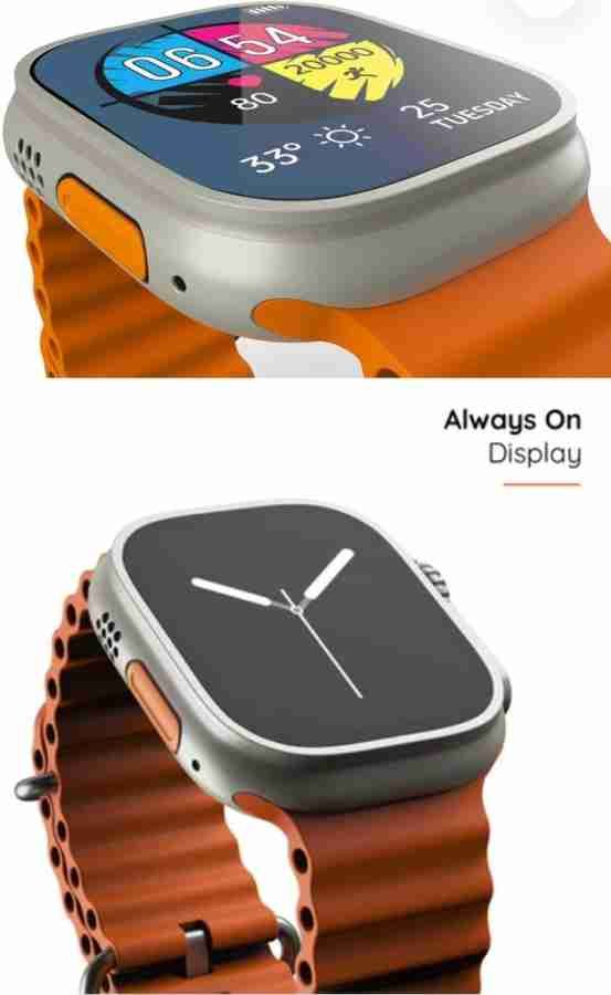 Picture of Flexifit T900 Ultra Bluetooth Calling smartwatch for Men and Women Smartwatch (Orange Strap, Free Size)