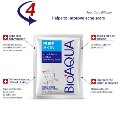 Picture of BIOAQUA Pure Skin Acne & Rejuvenation Acne Removal Sheet Mask- 30g