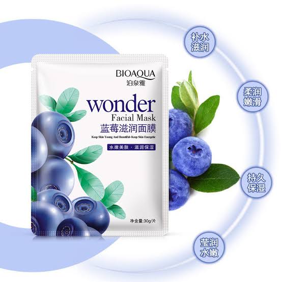 Picture of BIOAQUA Wonder Blueberry Moisturizing Face Sheet Mask- 30g