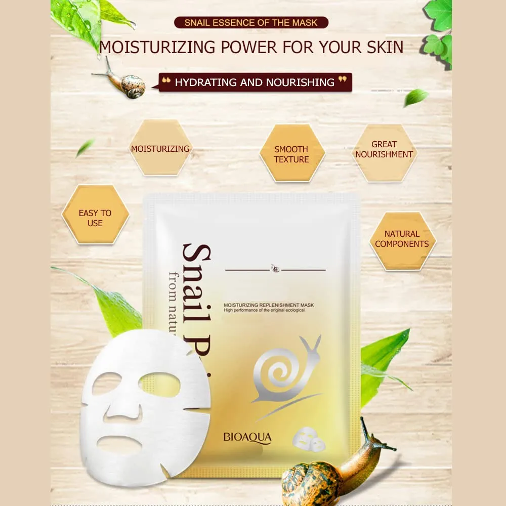 Picture of BIOAQUA Snail Golden Moisturizing & Brithen Face Sheet Mask- 30g (1 Piece)