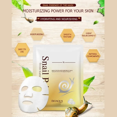 Picture of BIOAQUA Snail Golden Moisturizing & Brithen Face Sheet Mask- 30g (1 Piece)