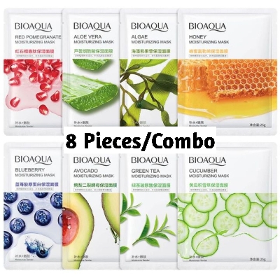 Picture of BIOAQUA 8 Pcs/Set Different Flavours Moisturizing Hydrating Facial Face Sheet Mask- 25g/Each
