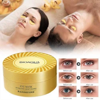 Picture of BIOAQUA 60pcs Gold Collagen Eye Mask Anti Wrinkle Sleep Crystal Eye Patch Moisturizing Dark Circles Remover
