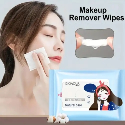 Picture of BIOAQUA makeup remover and wet scarf cleansing deep cleaning, moisturizing makeup wipes- 25 Tab/set