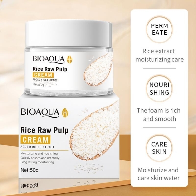 Picture of Bioaqua Rice Raw Pulp Rice Extracted Hydrating & Moisturizing Face Cream- 50g