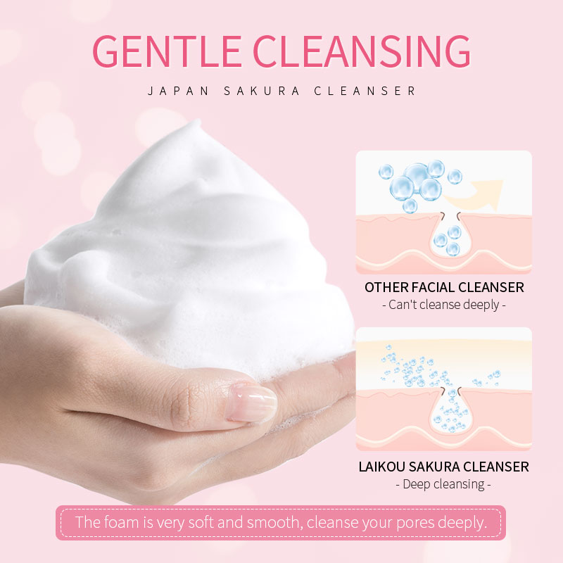 Picture of LAIKOU Japan Sakura Face Wash Foam Cleanser Soft Brush Deep Cleansing-50gm