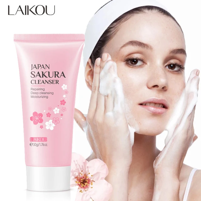 Picture of LAIKOU Deep Cleansing Foam Moisturizing Natural Vegan Sakura Facial Wash Face Cleansers Face Wash 50g - Face Wash