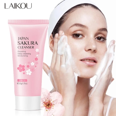 Picture of LAIKOU Deep Cleansing Foam Moisturizing Natural Vegan Sakura Facial Wash Face Cleansers Face Wash 50g - Face Wash