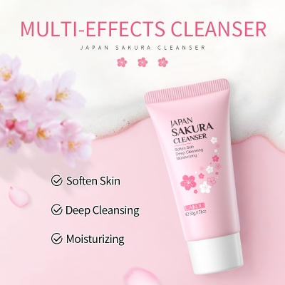 Picture of LAIKOU Deep Cleansing Foam Moisturizing Natural Vegan Sakura Facial Wash Face Cleansers Face Wash 50g - Face Wash