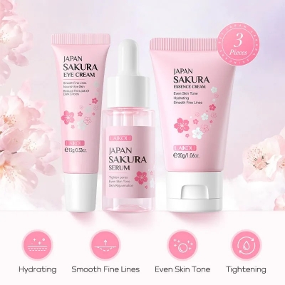 Picture of LAIKOU Japan Sakura 3 Pcs/set Hydrating Repair Skin Care Set- 62g