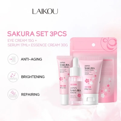 Picture of LAIKOU Japan Sakura 3 Pcs/set Hydrating Repair Skin Care Set- 62g