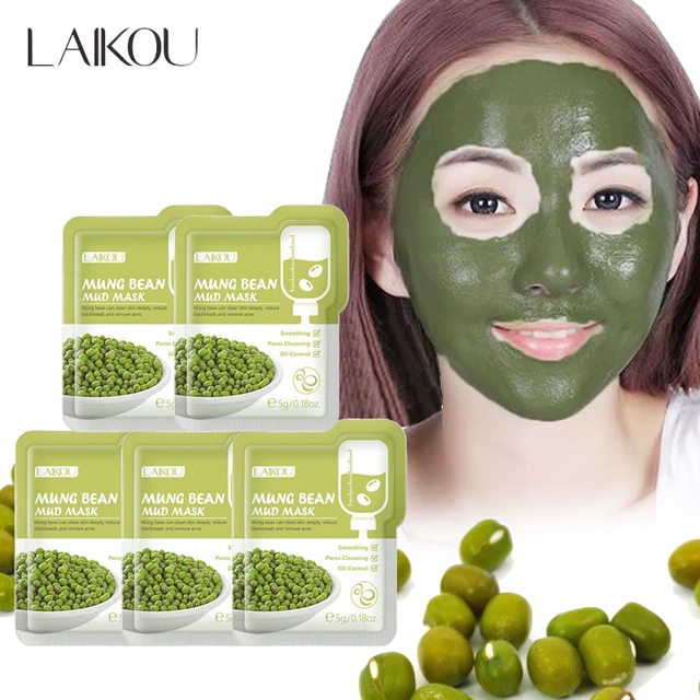 Picture of LAIKOU 5 Pcs/Set Mung Bean Smoothing Pores Cleansing Mud Mask- 5g/Each
