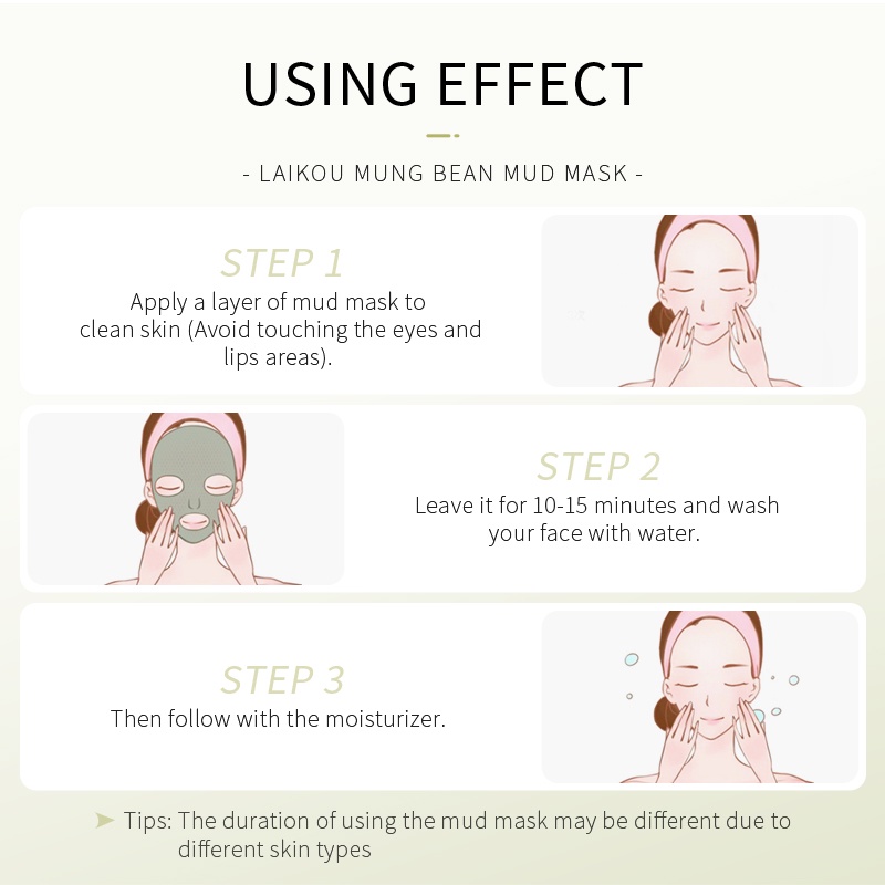 Picture of LAIKOU 5 Pcs/Set Mung Bean Smoothing Pores Cleansing Mud Mask- 5g/Each