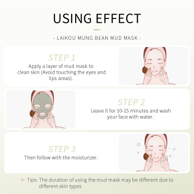 Picture of LAIKOU 5 Pcs/Set Mung Bean Smoothing Pores Cleansing Mud Mask- 5g/Each