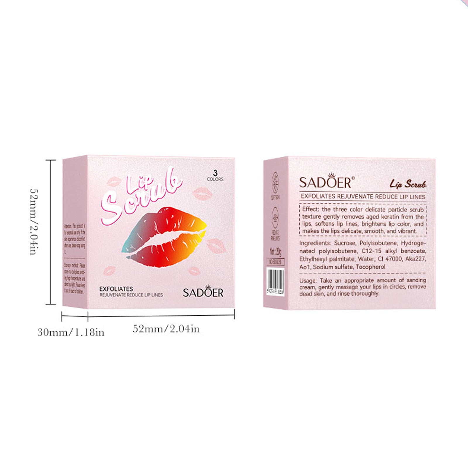 Picture of SADOER 3 Colours Exfoliates Rejuvenate Reduce Lip Scrub- 20g
